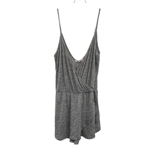 Express Women Faux Wrap Romper Sleeveless Heather Gray Size Small - Picture 1 of 9